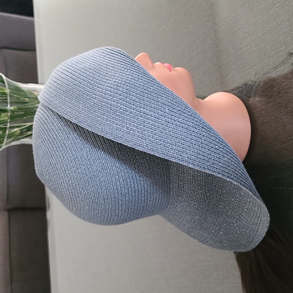 VINTAGE BETMAR NY Blue Oversized Floppy Hat Packable Beach Travel Sun Luxe - Picture 8 of 16